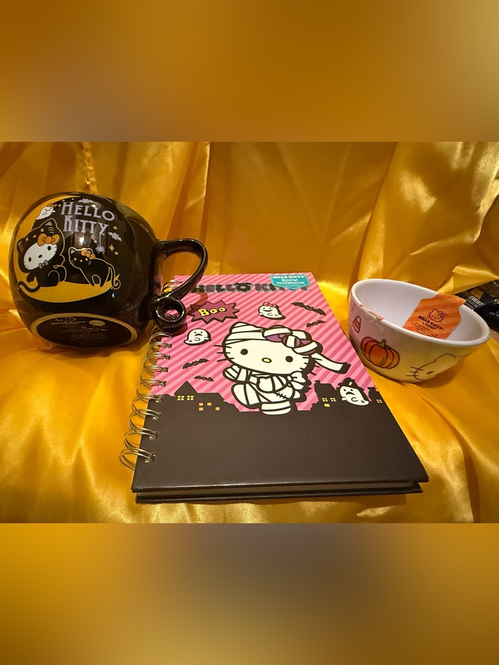 3 piece bundle- Hello Kitty Spiral Notebook-Mug & small bowl New